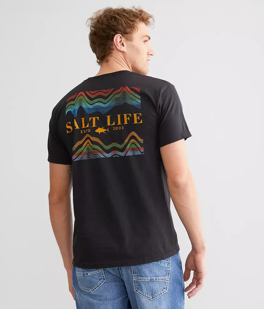 SALT LIFE Fish Finder T-Shirt- WASHED NAVY - BeachToBlvd