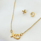 Ettika XO Hugs & Kisses Gold Plated Necklace & Earrings Jewelry Set