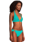 BECCA by Rebecca Modern Edge Rib Mira U Buckle Halter Top