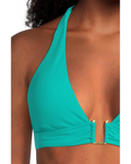 BECCA by Rebecca Modern Edge Rib Mira U Buckle Halter Top