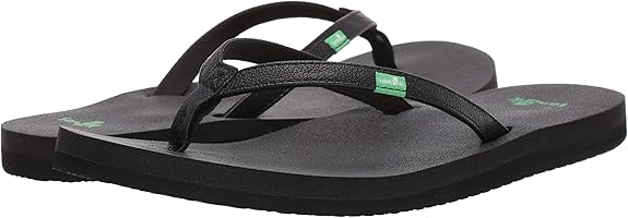 Sanuk Yoga Joy Womens Flip Flops- BLK - BeachToBlvd