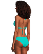 BECCA by Rebecca Modern Edge Rib Mira U Buckle Halter Top