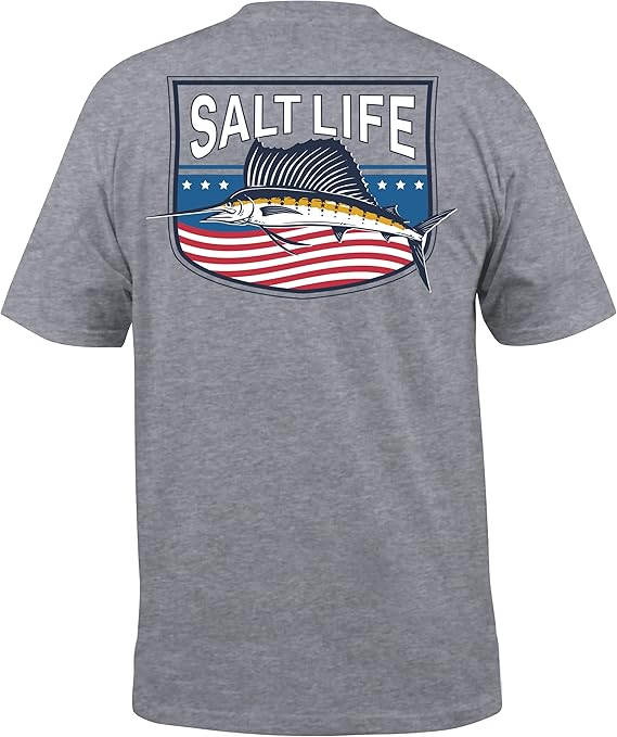Salt Life Mens Freedom Sail Short Sleeve Classic Fit Pocket Shirt- SLM11035 - BeachToBlvd