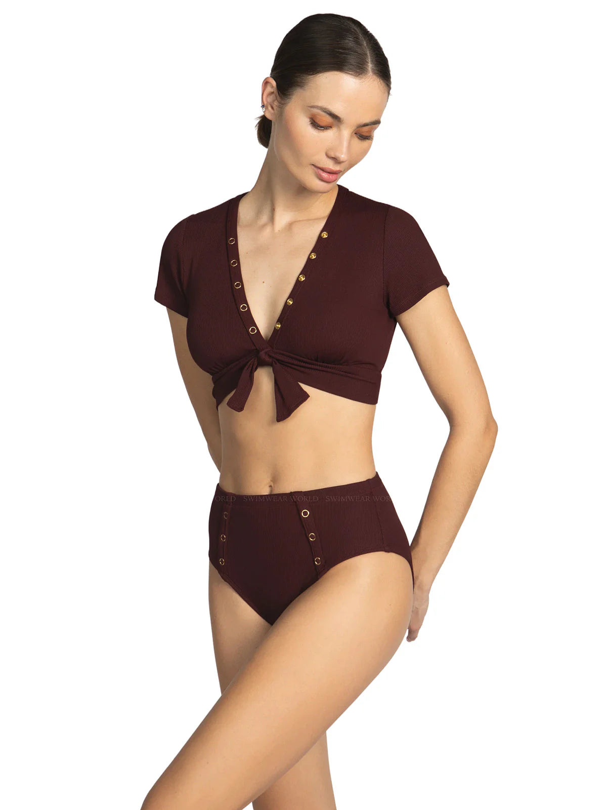 Robin Piccone Amy Raglan Bikini Top- All Spice