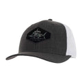 Guy Harvey Men's Chambray Trucker Hat - Charcoal\Marlin - BeachToBlvd
