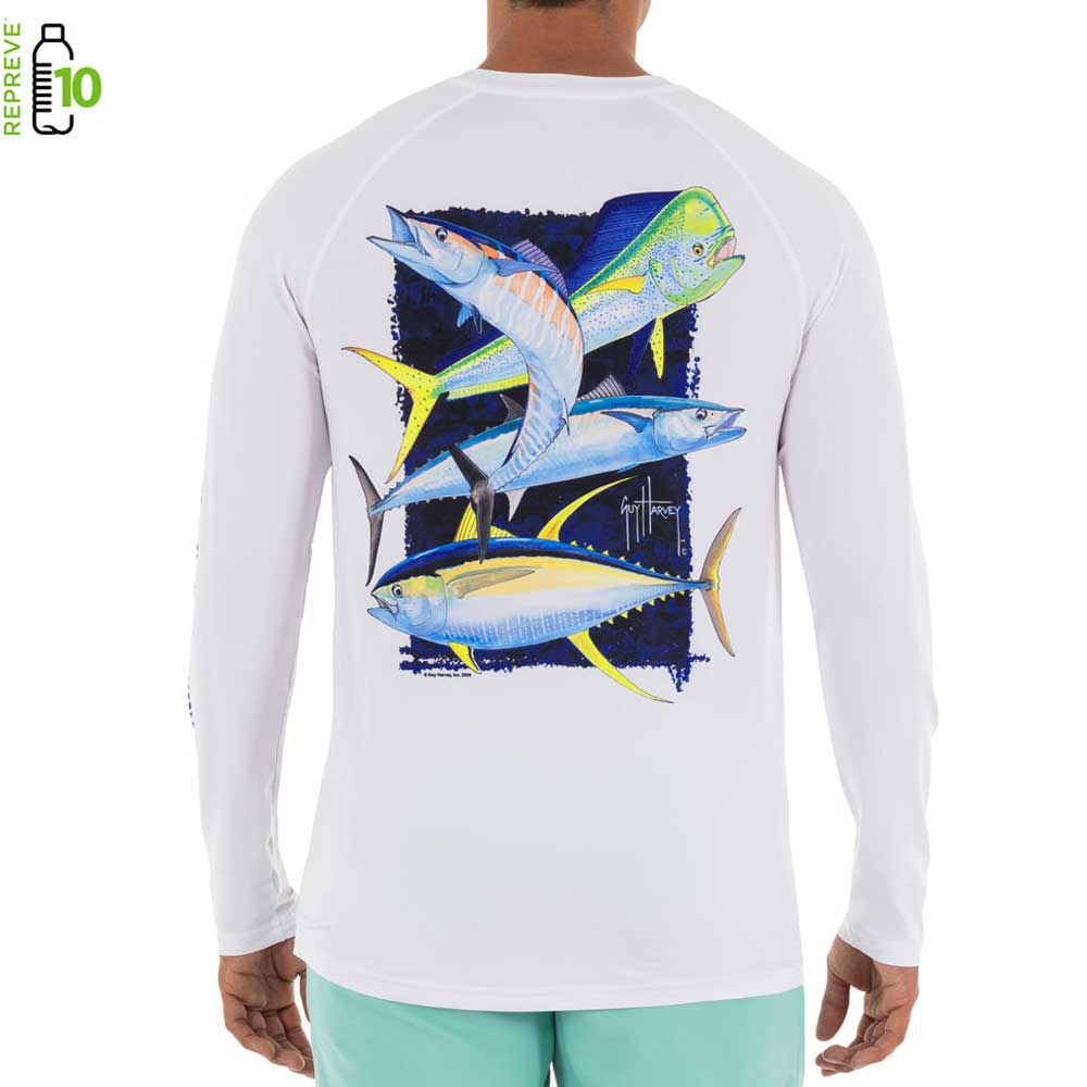 Guy Harvey Men's Offshore Slam Raglan Sleeve Sun Protection Top