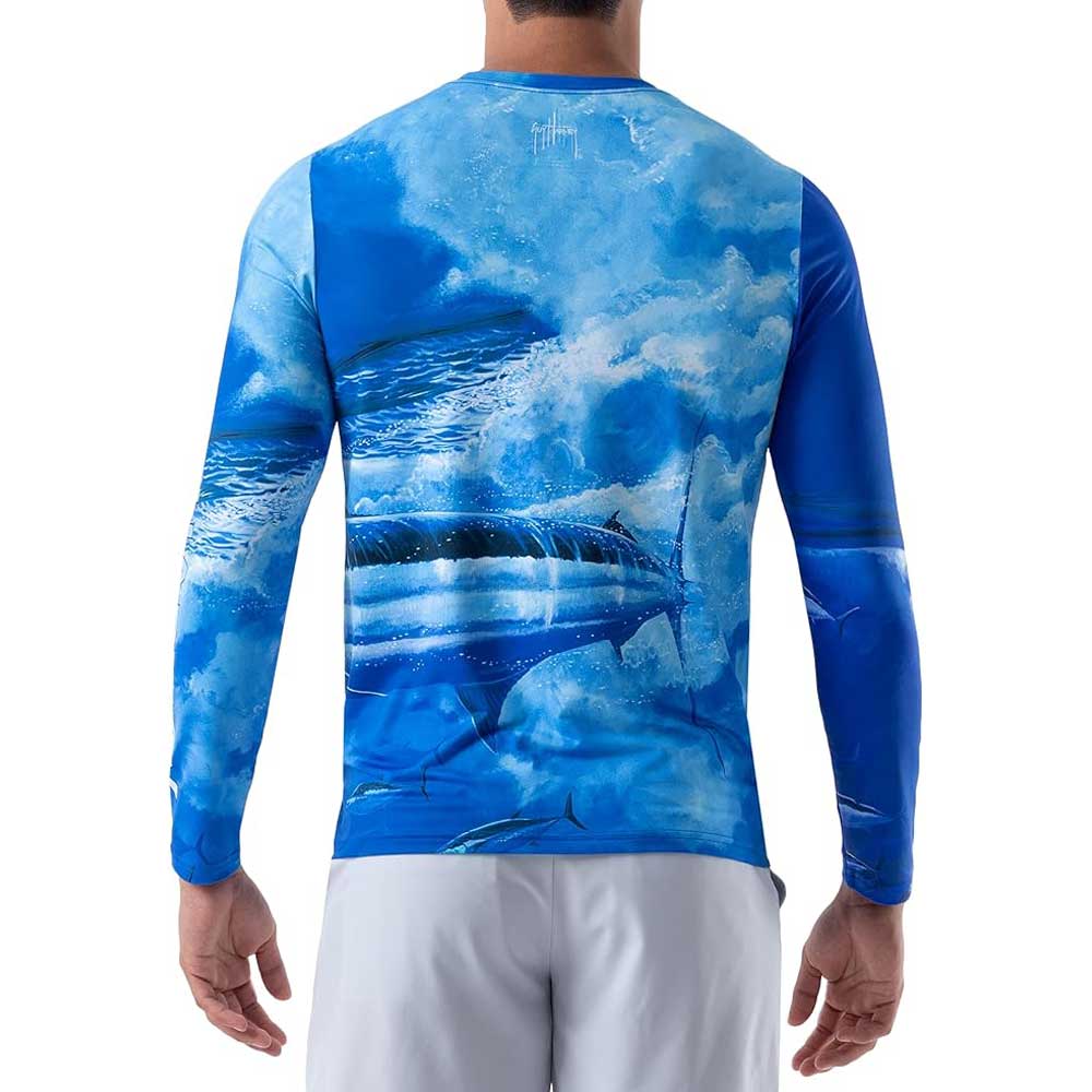 Guy Harvey Men’s Long Sleeve Performance Shirt with 50+ UPF Sun Protection