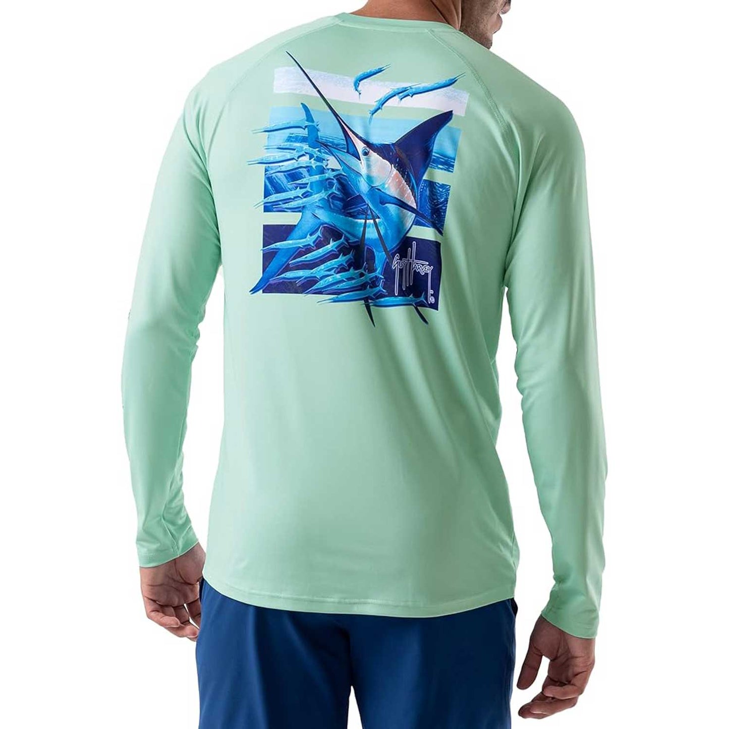Guy Harvey Long Sleeve Performance Sun Protection Shirt - Sail Stripes