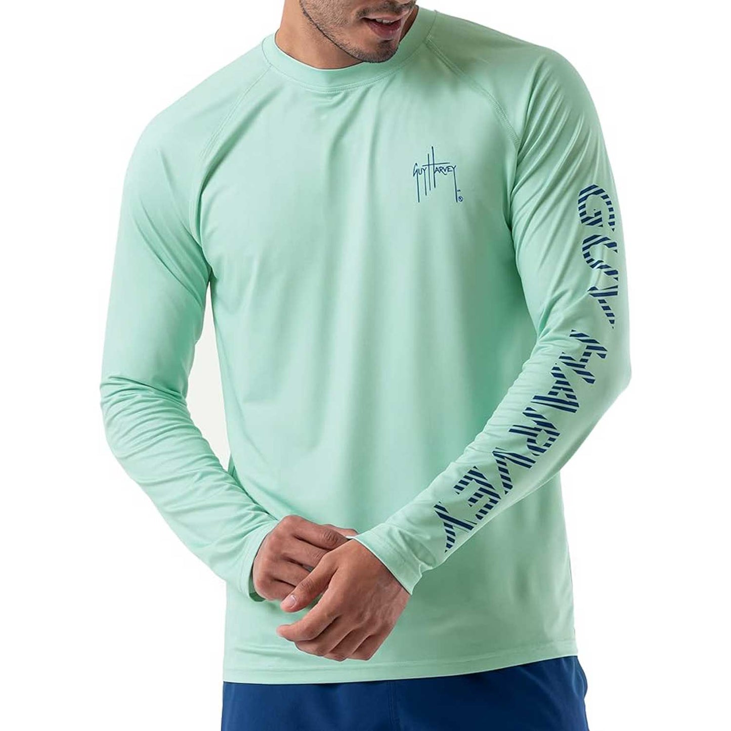 Guy Harvey Long Sleeve Performance Sun Protection Shirt - Sail Stripes