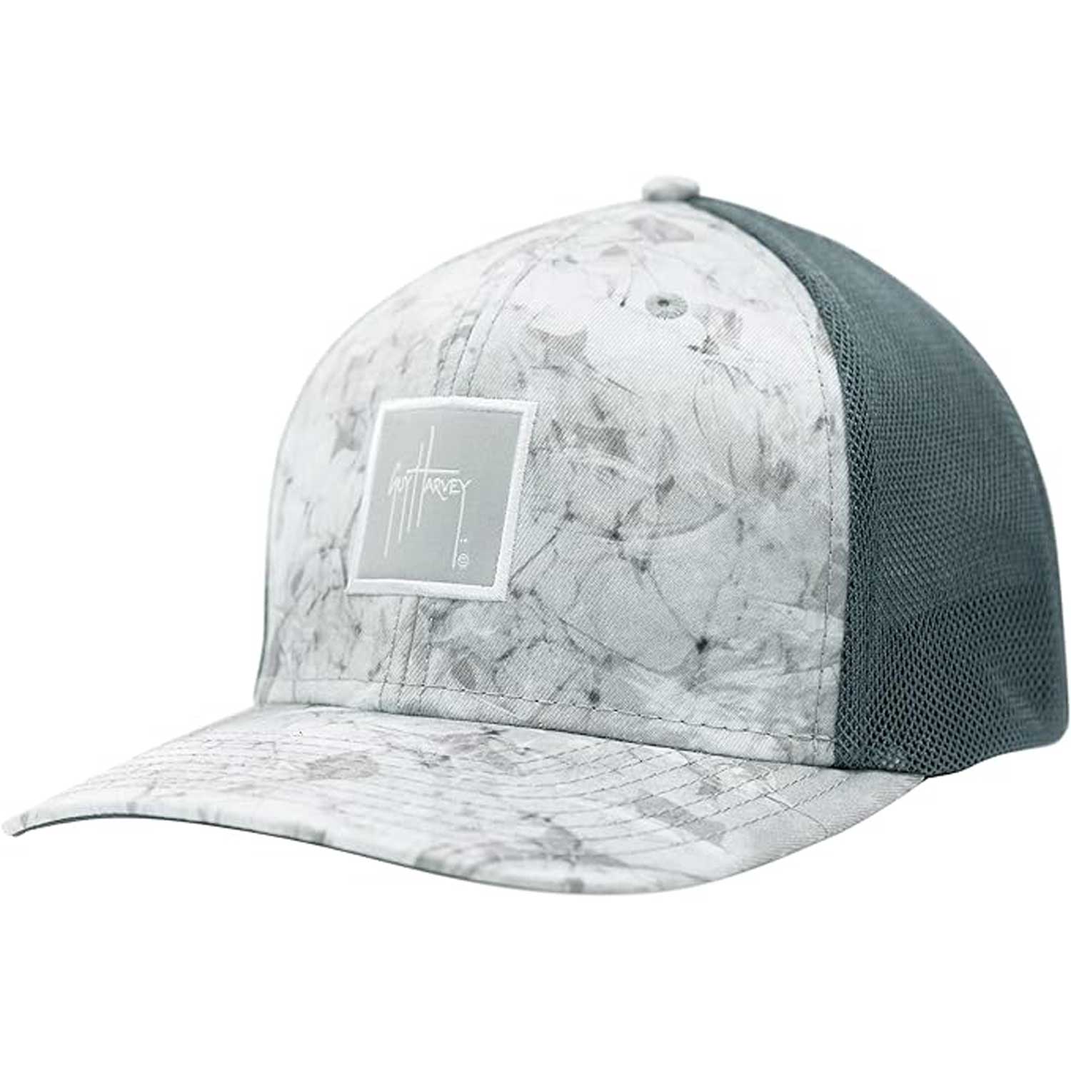 Guy Harvey Men's Performance Flex Fitted Trucker Hat - Mirage Gray - BeachToBlvd