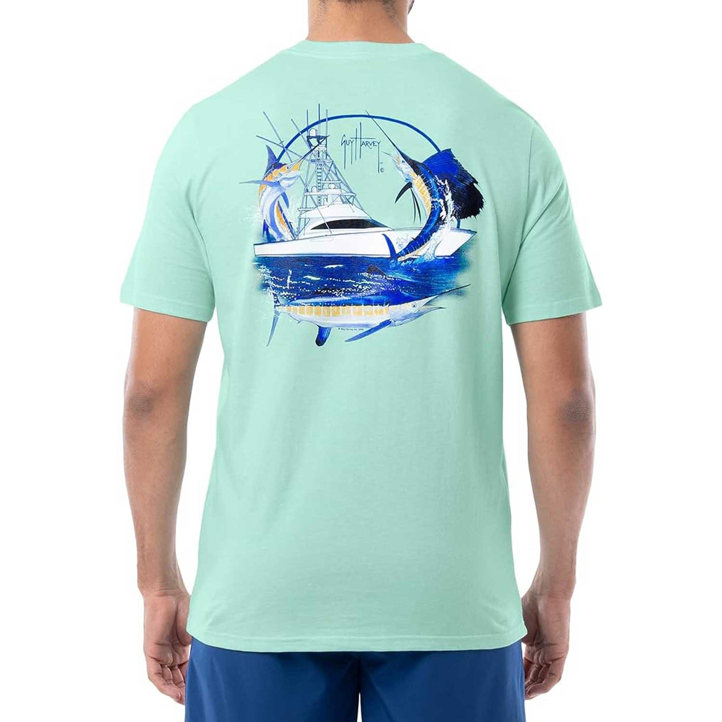 Guy Harvey Men’s Billfish Collection Short Sleeve T-Shirt - Beach Glass - 2FY1026
