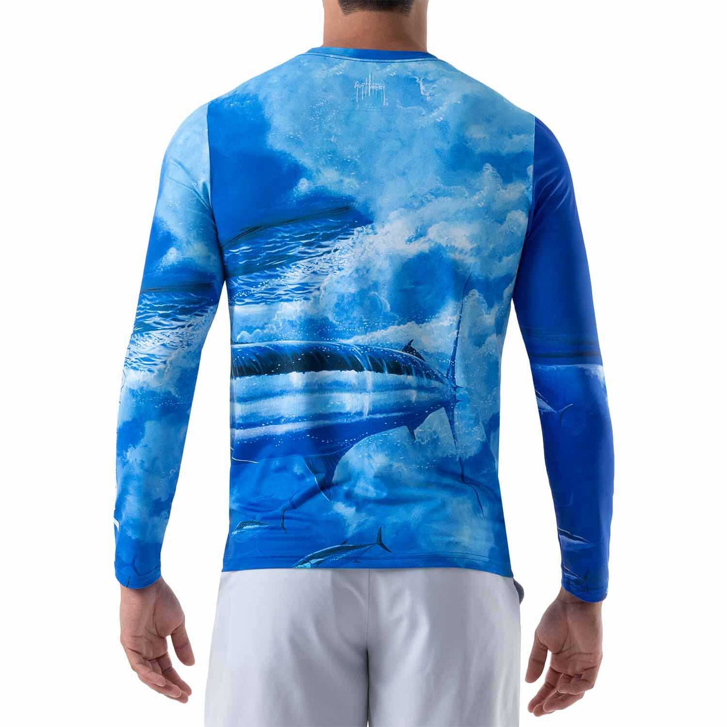 Guy Harvey Men's Marlin Wrap Tech Shirt Long Sleeve - Delft