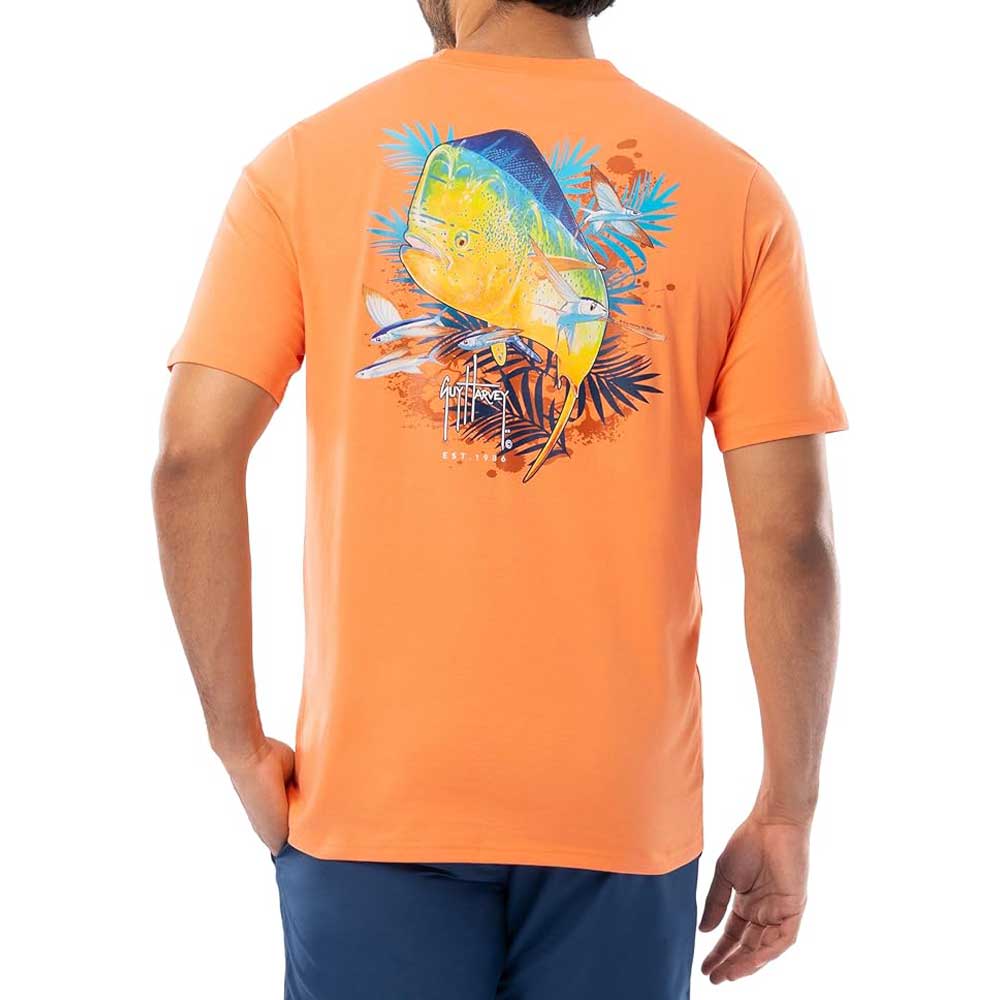Guy Harvey Men’s Offshore Fish Collection Short Sleeve T-Shirt - Tangerine - BeachToBlvd