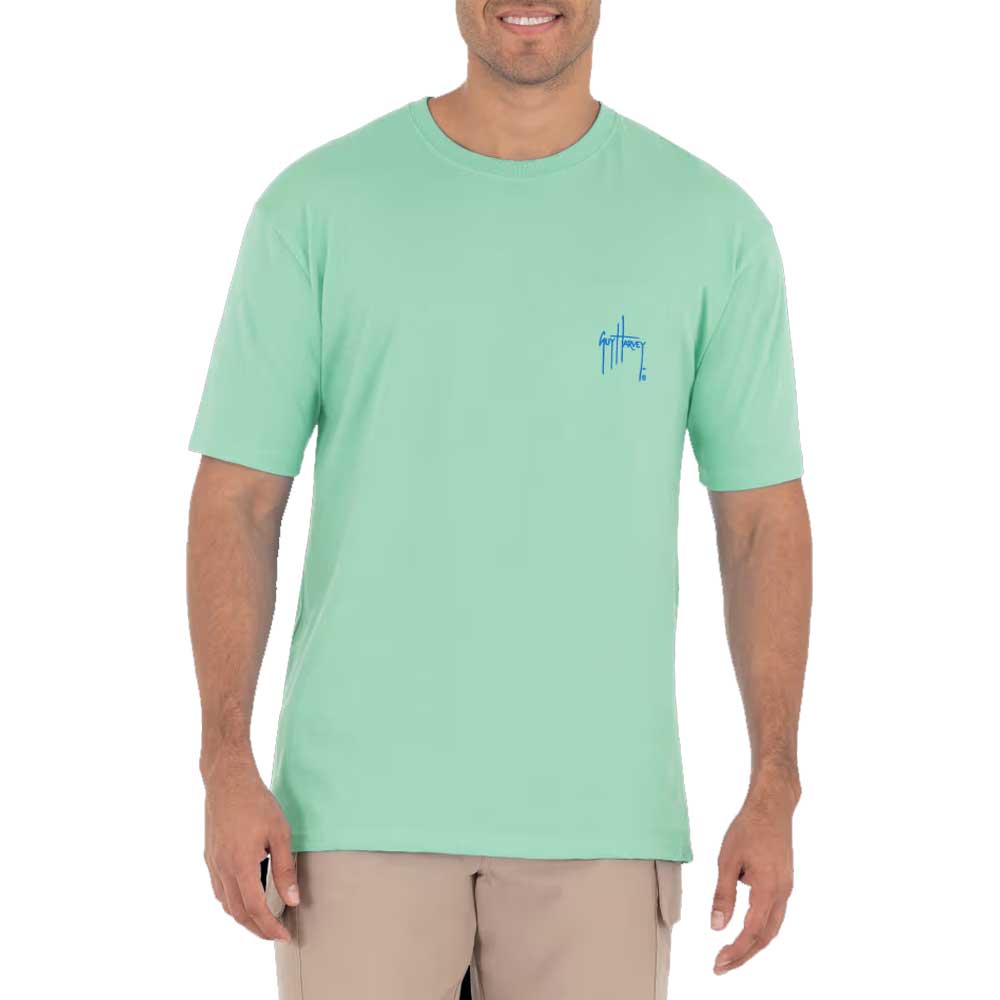 Guy Harvey Sunset Sailfish Short-Sleeve T-Shirt For Men - Beach Glass