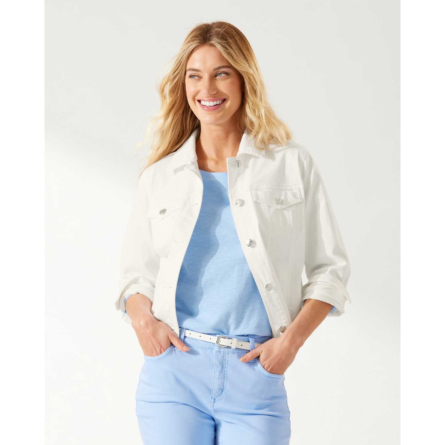 Tommy Bahama Ella Twill Jean Jacket - White - SW520601