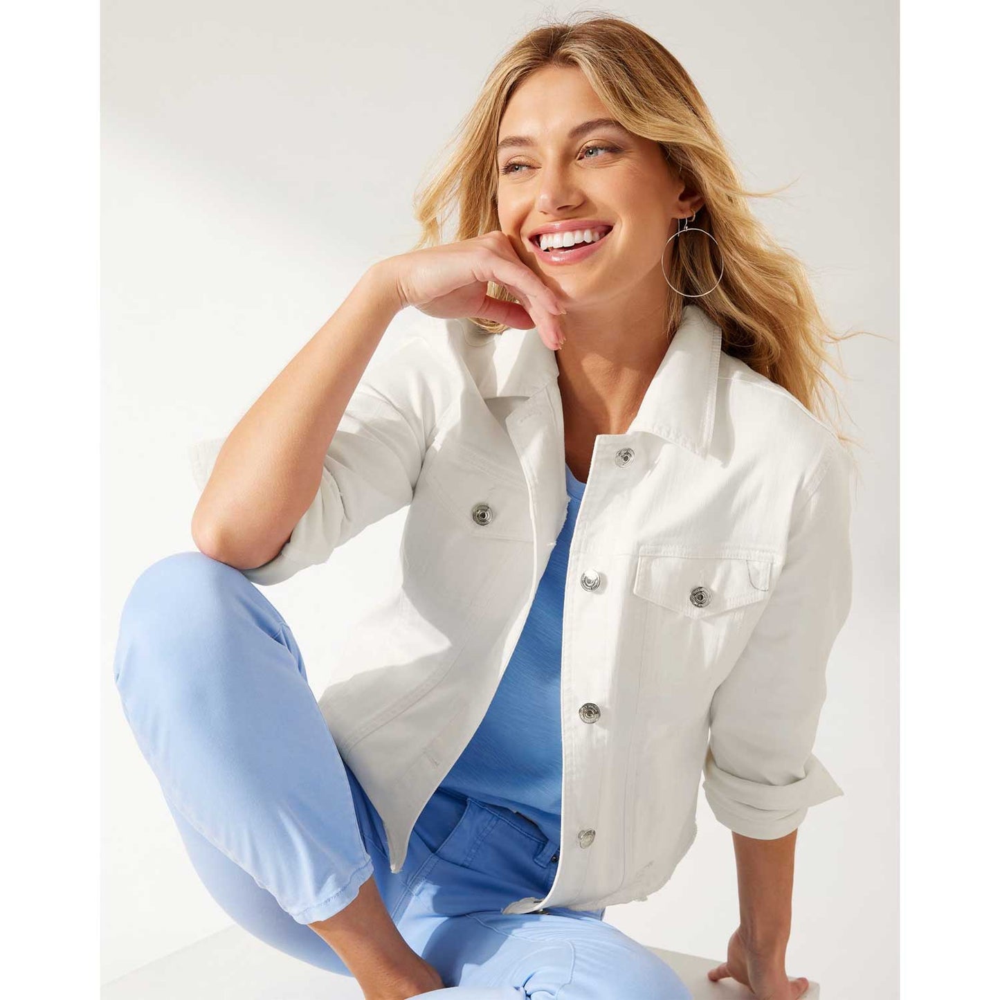 Tommy Bahama Ella Twill Jean Jacket - White - SW520601