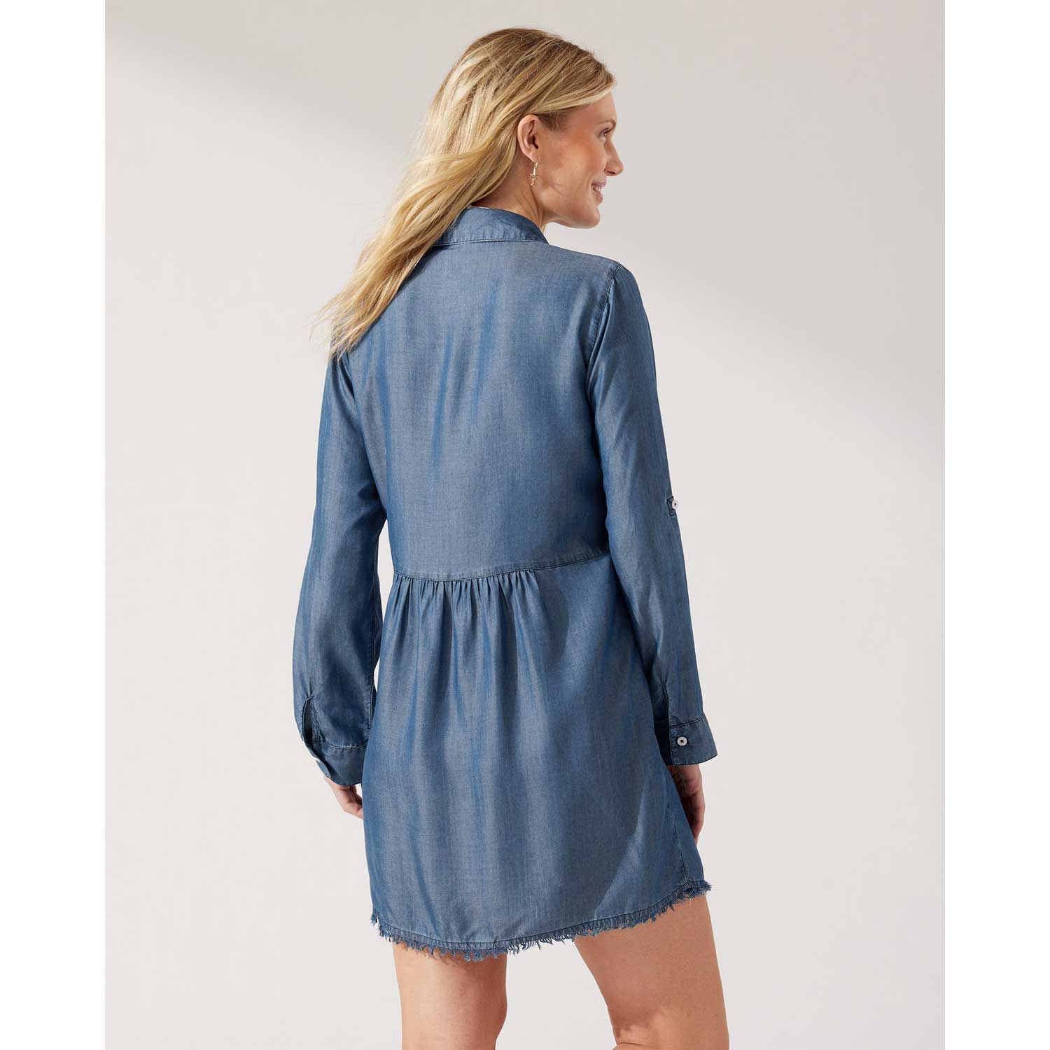 Tommy Bahama Women's Chambray Boyfriend Beach Shirt - BeachToBlvd
