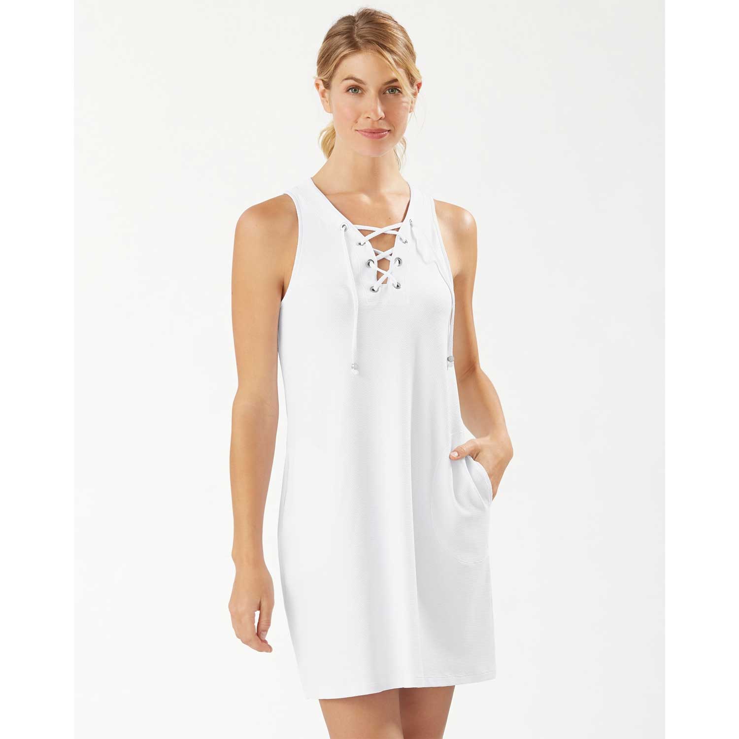 Tommy Bahama Island Cays Stripe Spa Lace Up Spa Dress - BeachToBlvd