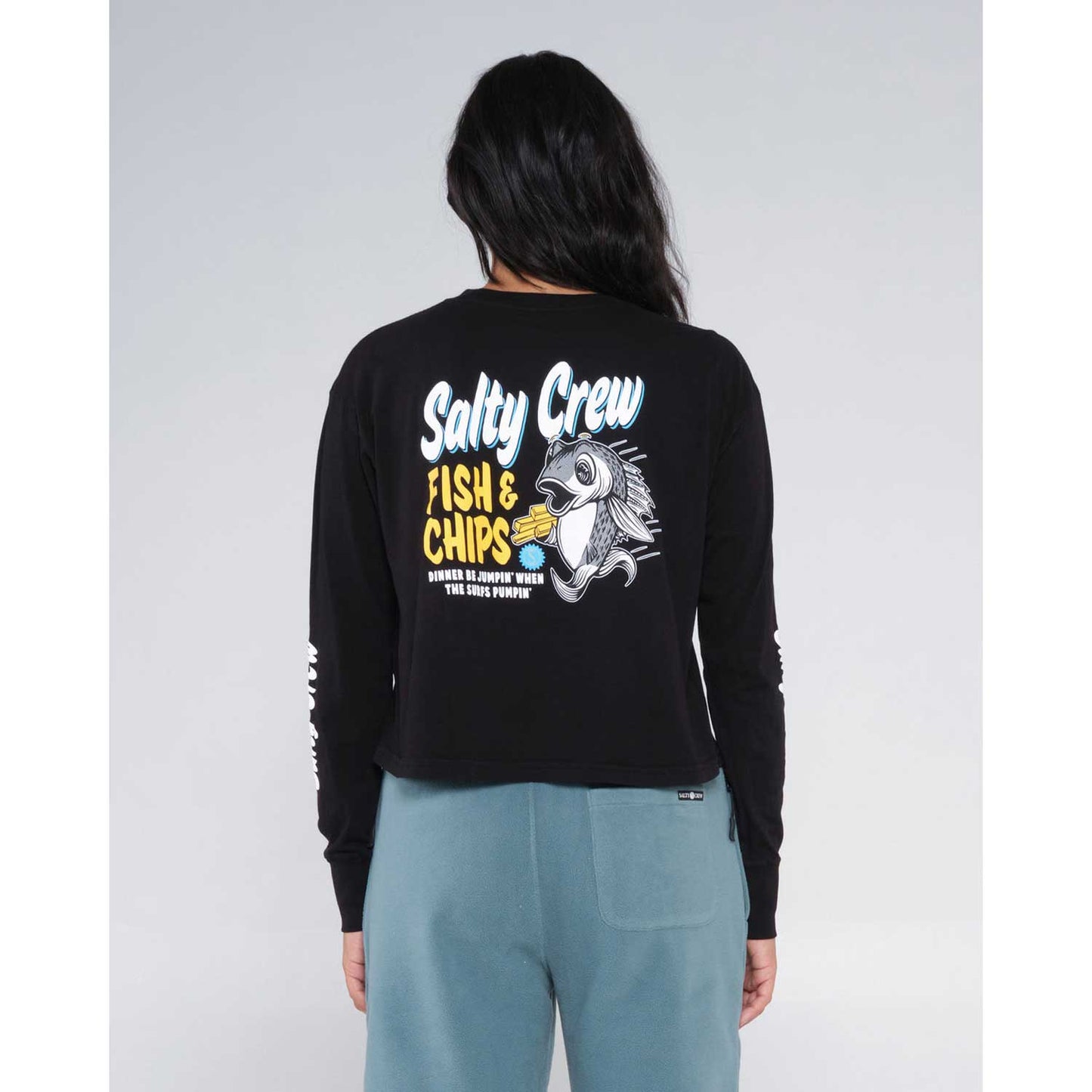 Salty Crew Fish N Chips Long Crop T-Shirt - Women's