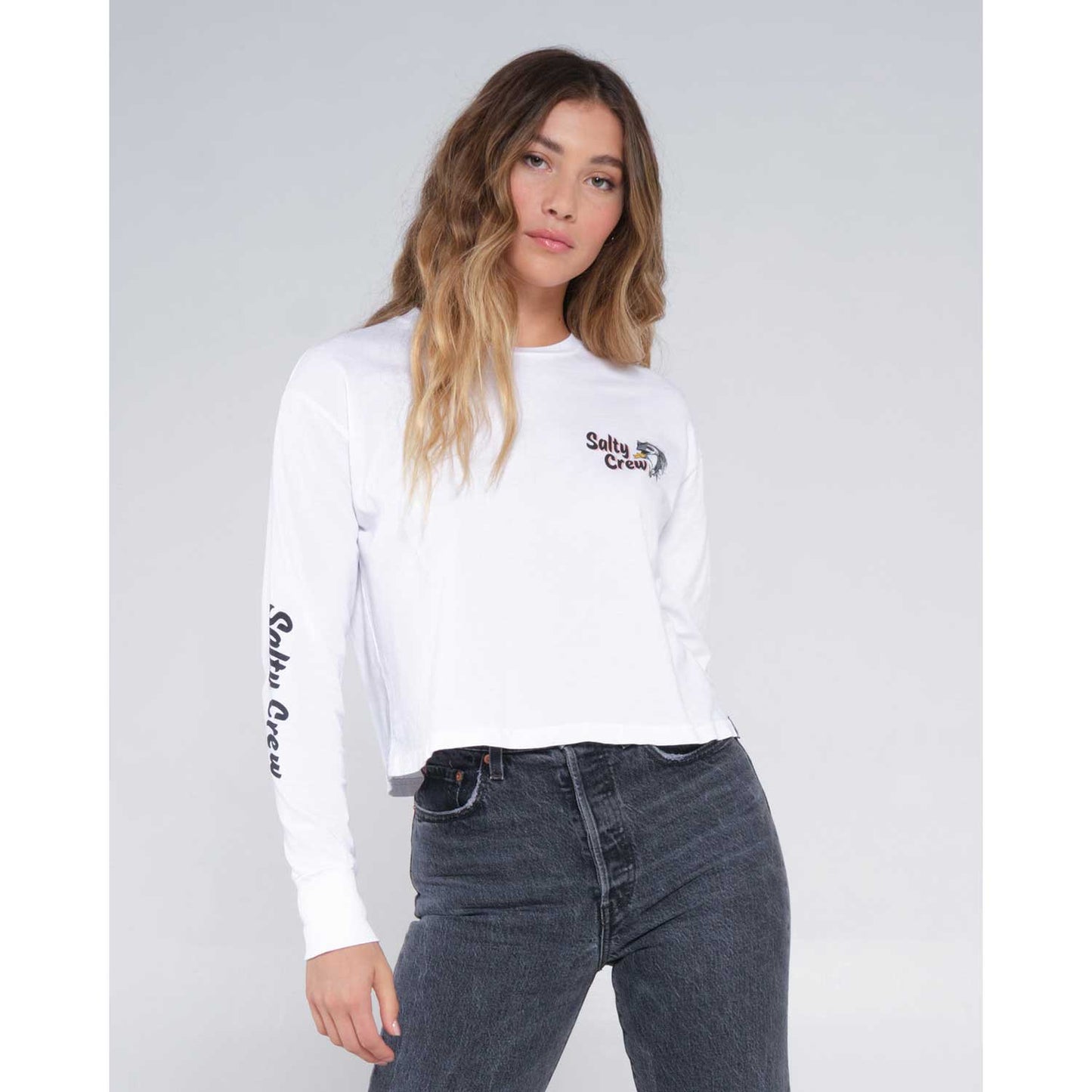 Salty Crew Fish N Chips Long Crop T-Shirt - Women's