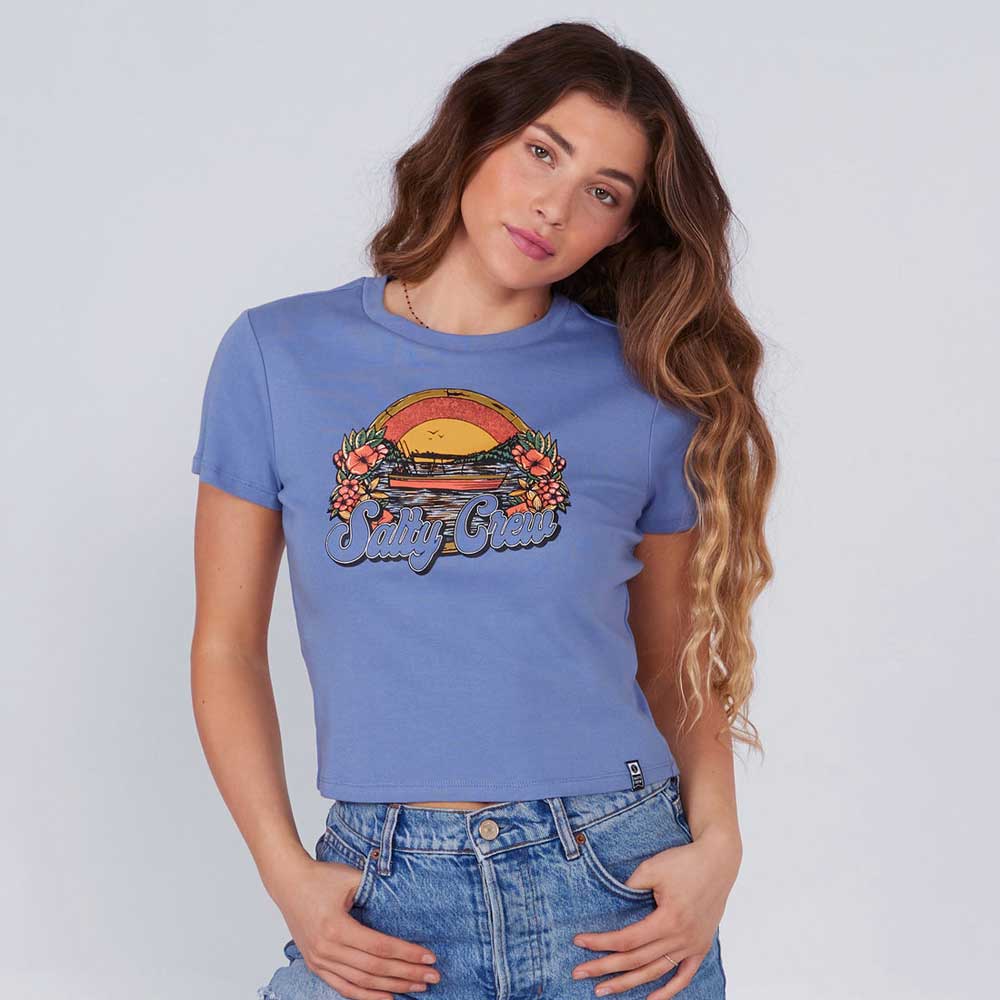 Salty Crew Women's On Vacatin Baby Tee Shirt