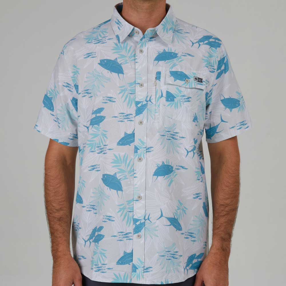 Salty Crew Feeding Frenzy Woven Men's Short Sleeve Shirt