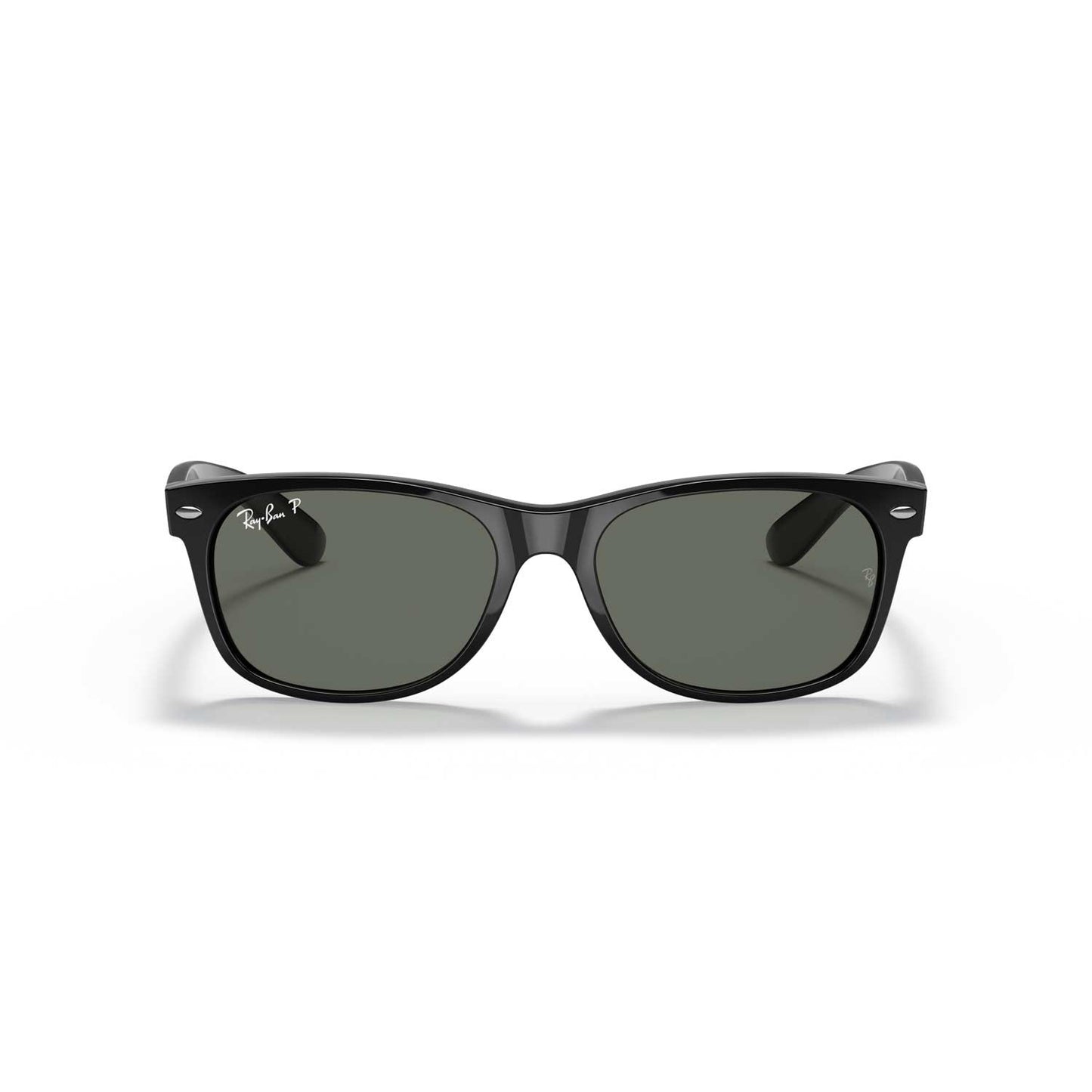 Ray-Ban New Wayfarer Classic Polarized Sunglasses - Black 55mm Frame - Green Lenses