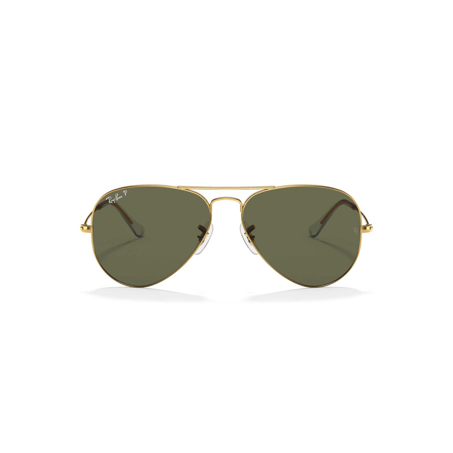 Ray-Ban Aviator Polarized Sunglasses - Polished Gold Frame - Green Lenses