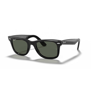 Ray-Ban Wayfarer Classic Polarized Sunglasses - Polished Black 54 mm Frame - Green Lenses
