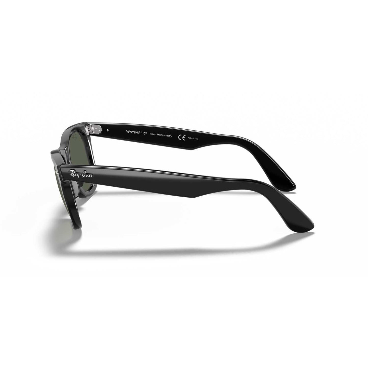 Ray-Ban Wayfarer Classic Polarized Sunglasses - Polished Black 54 mm Frame - Green Lenses