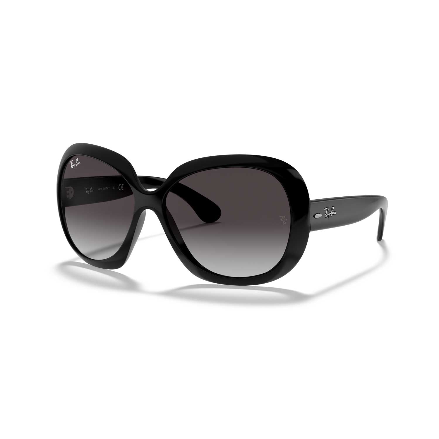 Ray-Ban Jackie Ohh II Sunglasses - Polished Black Frame - Gray Lenses - BeachToBlvd