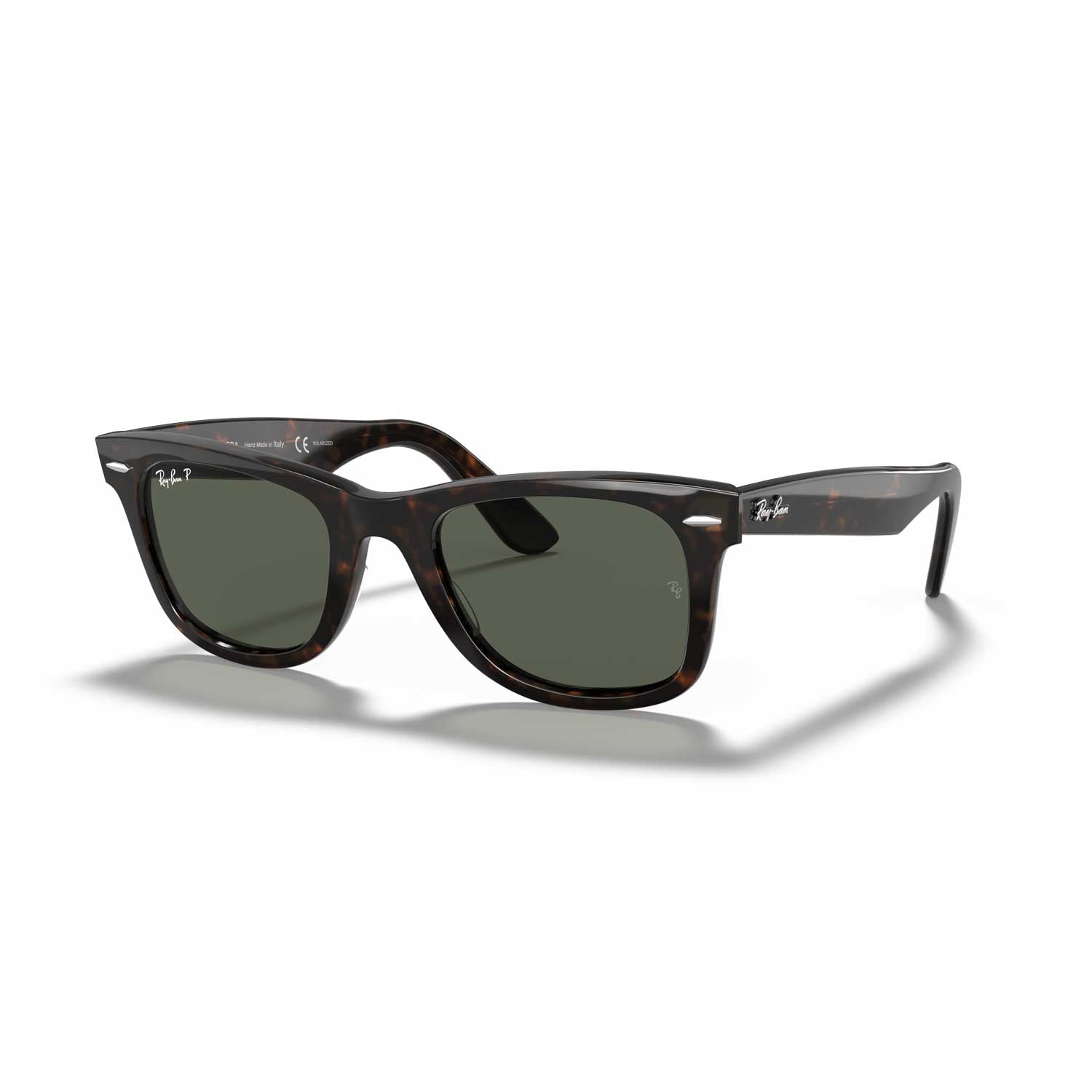 Ray-Ban Original Wayfarer Classic Polarized Sunglasses - Tortoise Frame \ Classic Green Lenses - BeachToBlvd