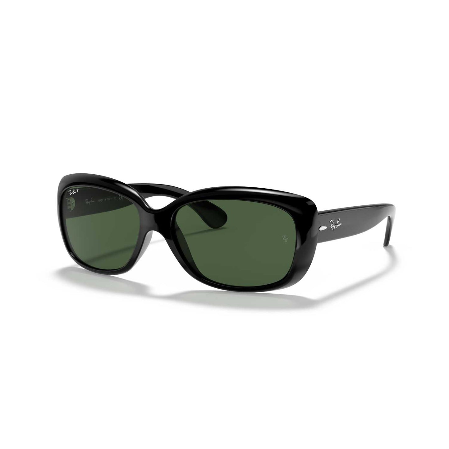 Ray-Ban Jackie Ohh Polarized Sunglasses - Polished Black Frame - Green Lenses