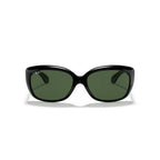 Ray-Ban Jackie Ohh Polarized Sunglasses - Polished Black Frame - Green Lenses - BeachToBlvd