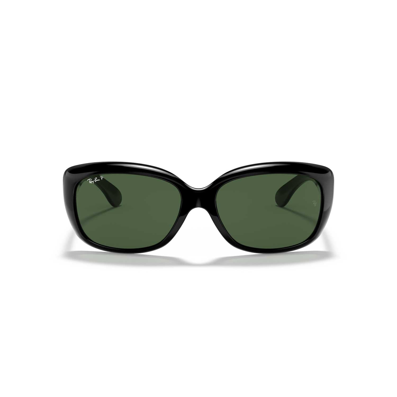 Ray-Ban Jackie Ohh Polarized Sunglasses - Polished Black Frame - Green Lenses - BeachToBlvd