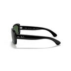 Ray-Ban Jackie Ohh Polarized Sunglasses - Polished Black Frame - Green Lenses - BeachToBlvd
