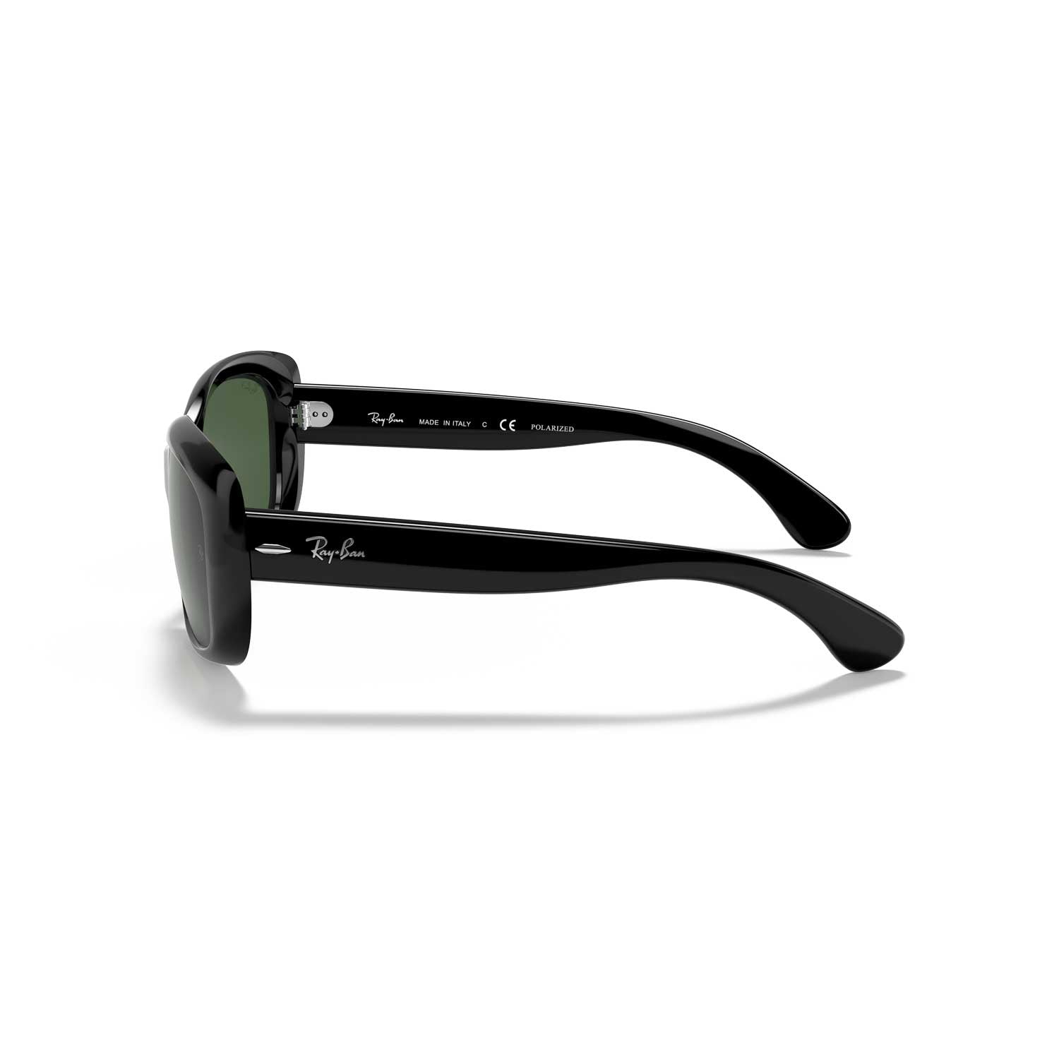 Ray-Ban Jackie Ohh Polarized Sunglasses - Polished Black Frame - Green Lenses - BeachToBlvd