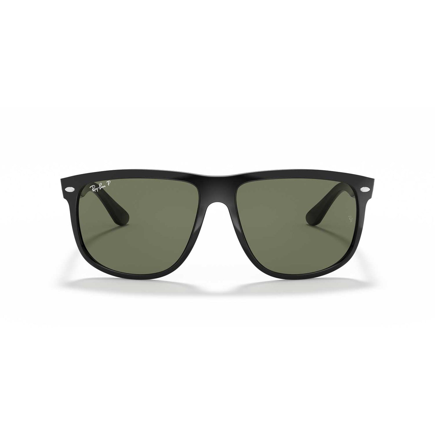 Ray-Ban Boyfriend Polarized Sunglasses - Polished Black Frame - Green Lenses