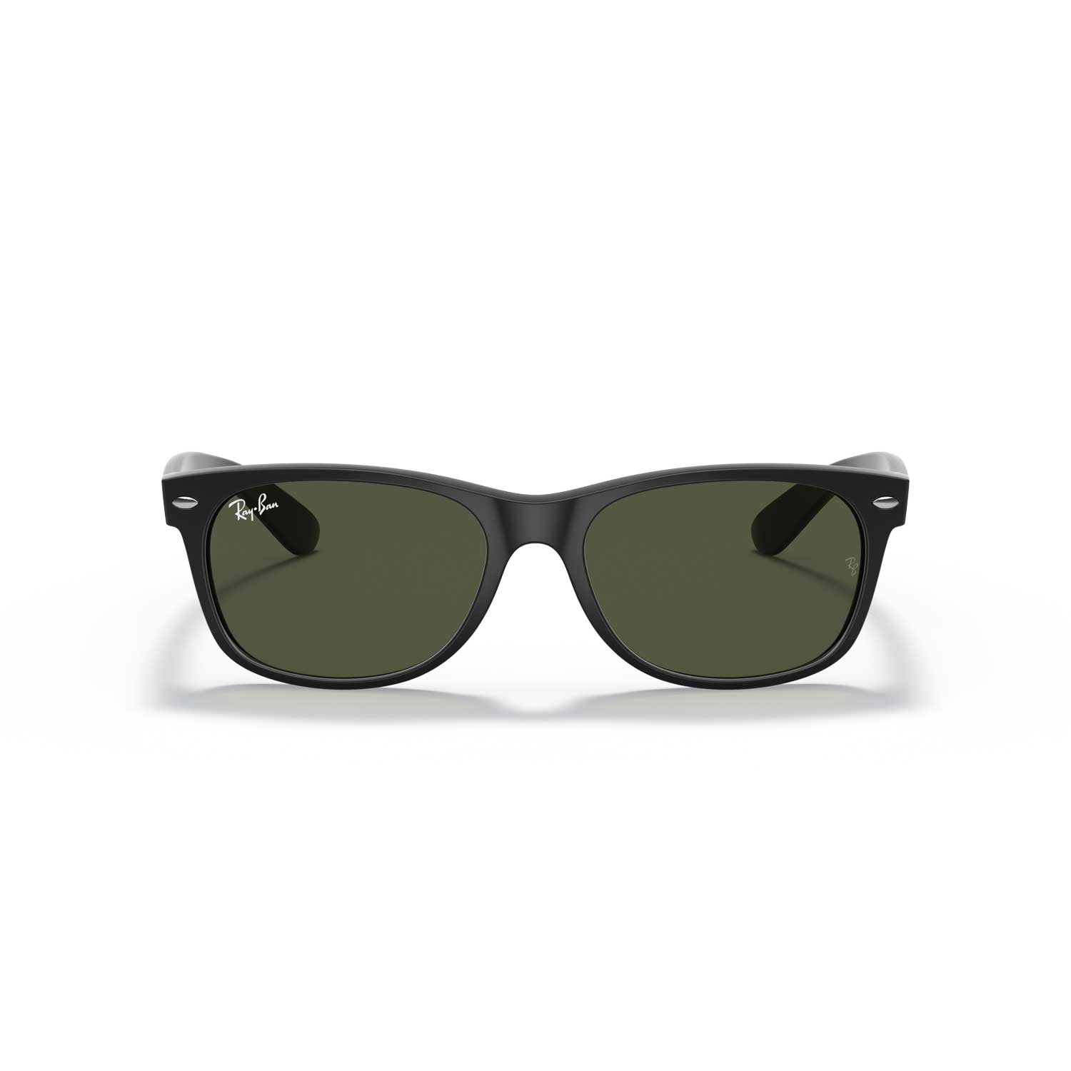 Ray-Ban New Wayfarer Classic Sunglasses - Matte Black   Frame - Green Lenses - BeachToBlvd