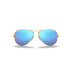 Ray-Ban RB3025 Aviator Flash Lens Sunglasses - Gold with Blue Lenses - BeachToBlvd