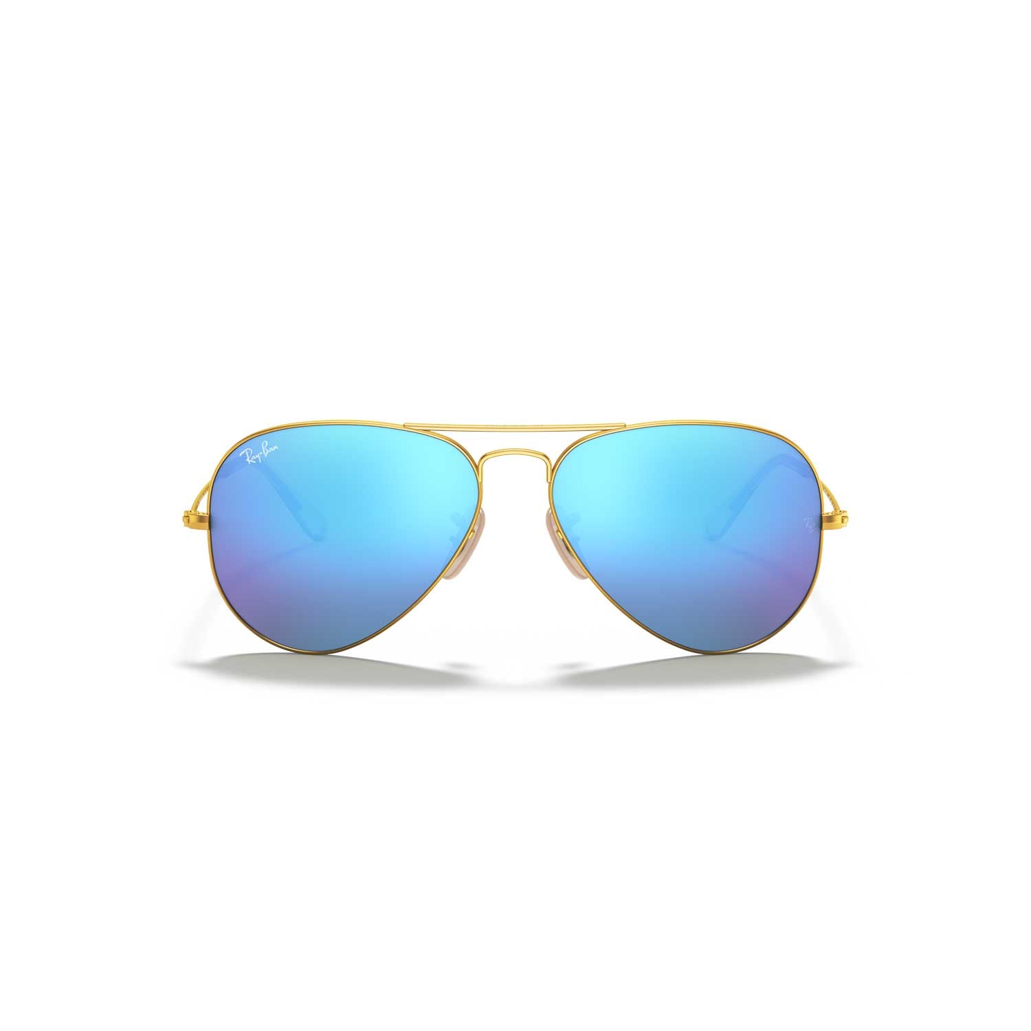 Ray-Ban RB3025 Aviator Flash Lens Sunglasses - Gold with Blue Lenses - BeachToBlvd