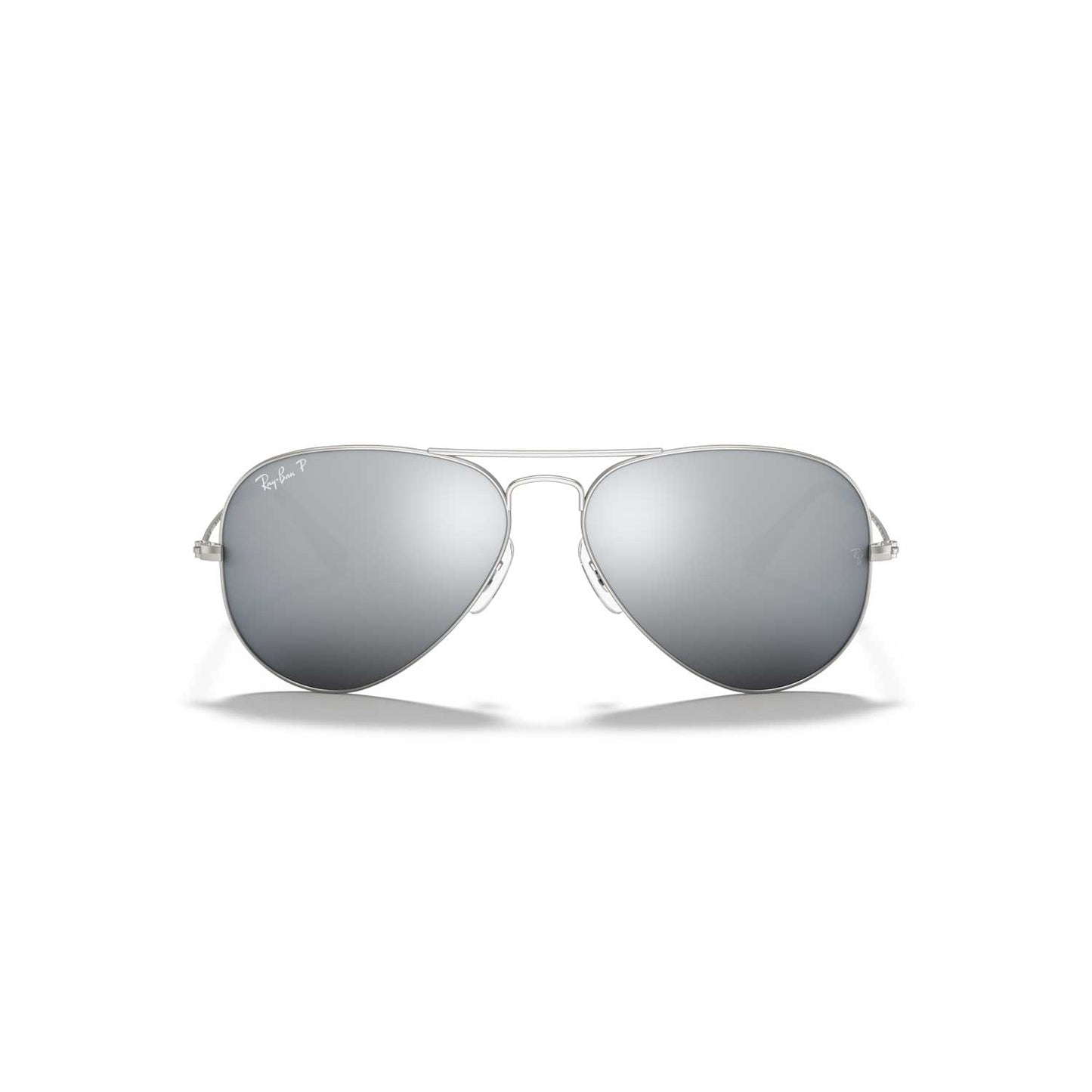 Ray-Bay RB3025 Aviator Mirror Polarized Sunglasses - Silver Frame \ Dark Grey Mirror Lenses