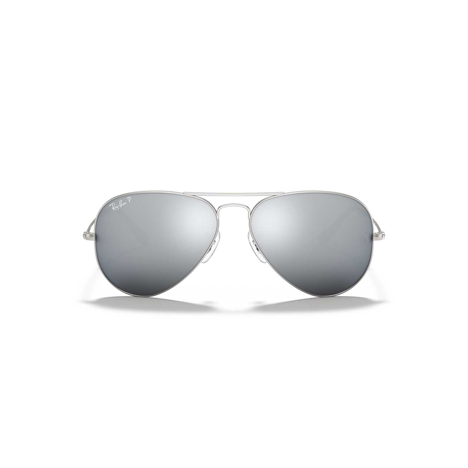 Ray-Ban RB3025 Aviator Mirror Polarized Sunglasses - Silver Frame \ Dark Grey Mirror Lenses - BeachToBlvd