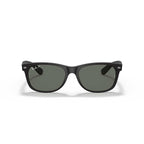 Ray-Ban New Wayfarer Classic Polarized Sunglasses - Matte Black Frame - Green Lenses - BeachToBlvd