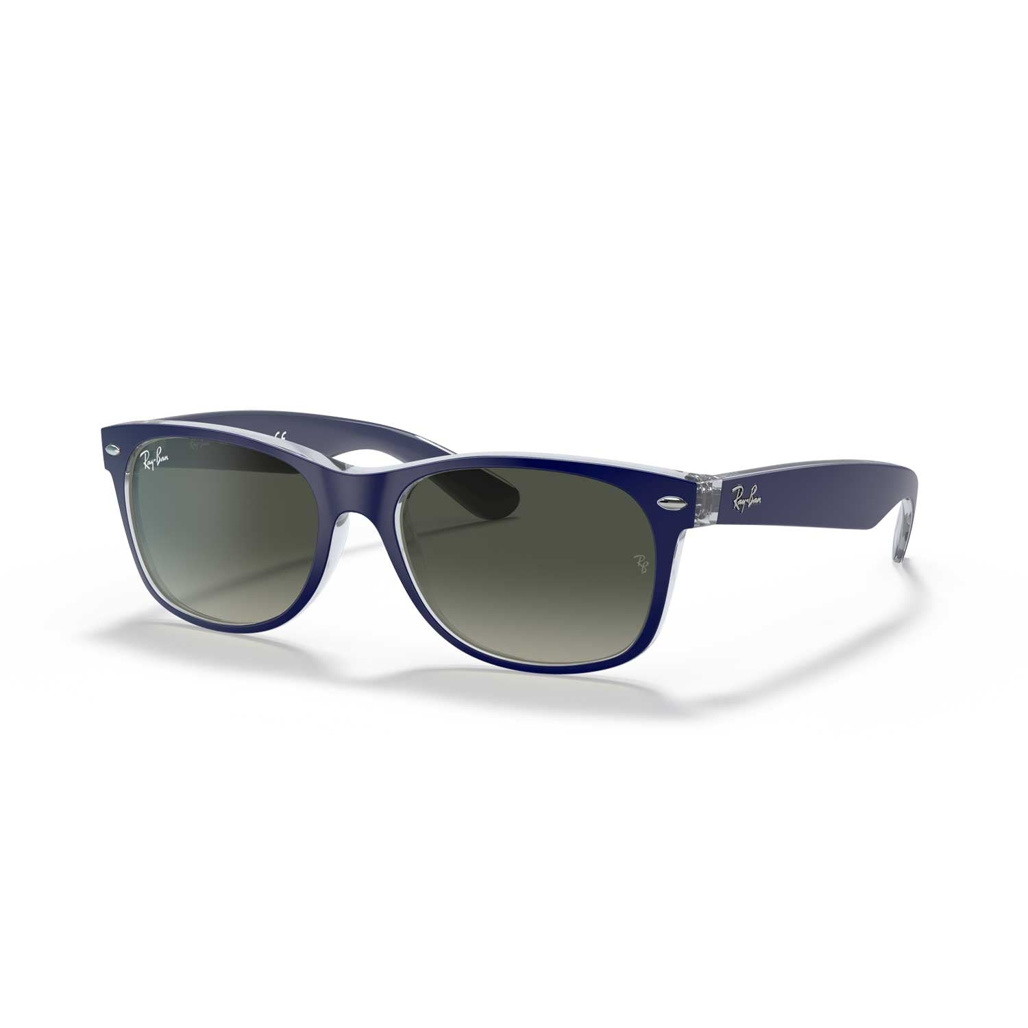 Ray-Ban New Wayfarer Classic Sunglasses - Transparent Blue Frame - Gray Lenses - BeachToBlvd