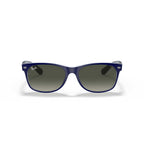 Ray-Ban New Wayfarer Classic Sunglasses - Transparent Blue Frame - Gray Lenses - BeachToBlvd