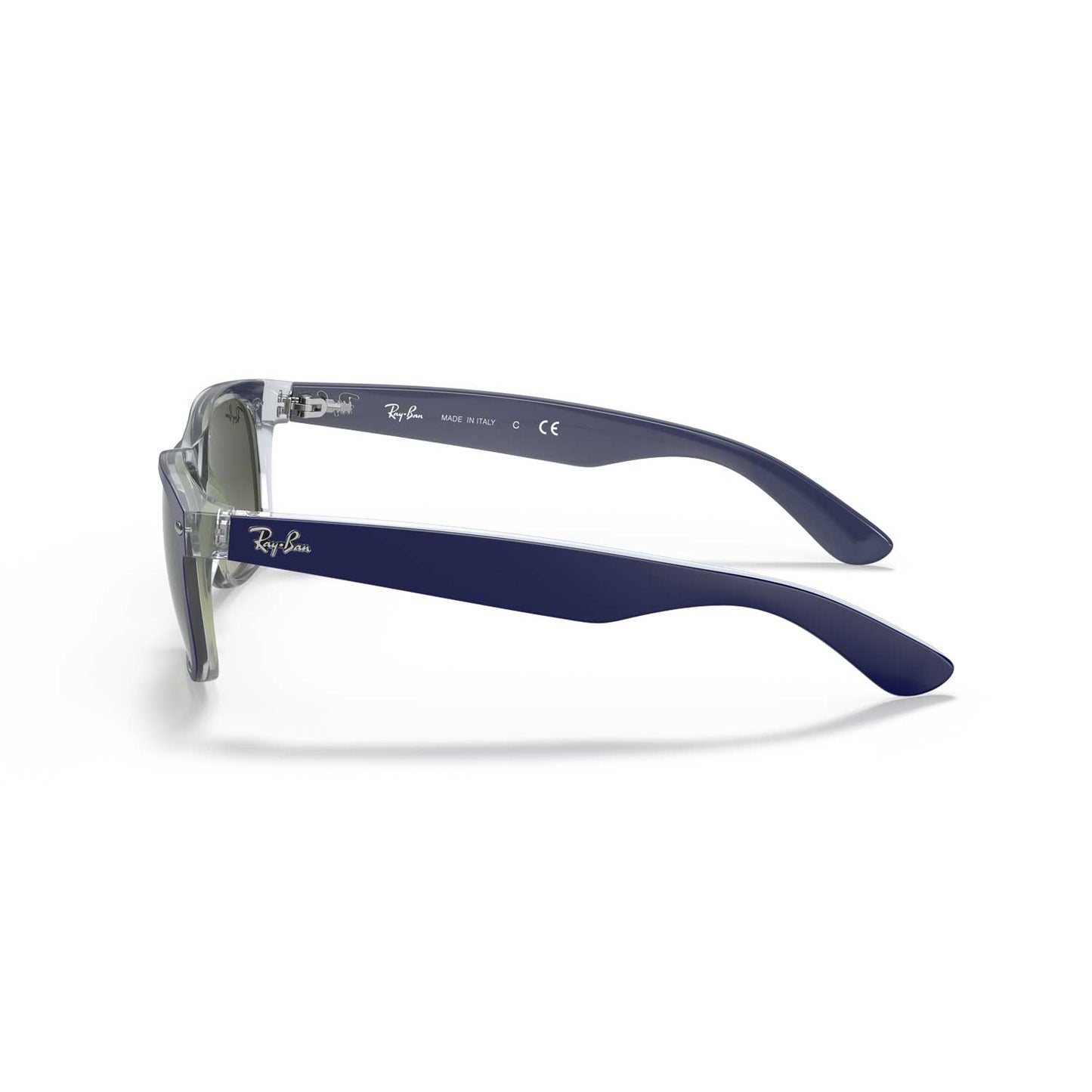 Ray-Ban New Wayfarer Classic Sunglasses - Transparent Blue Frame - Gray Lenses