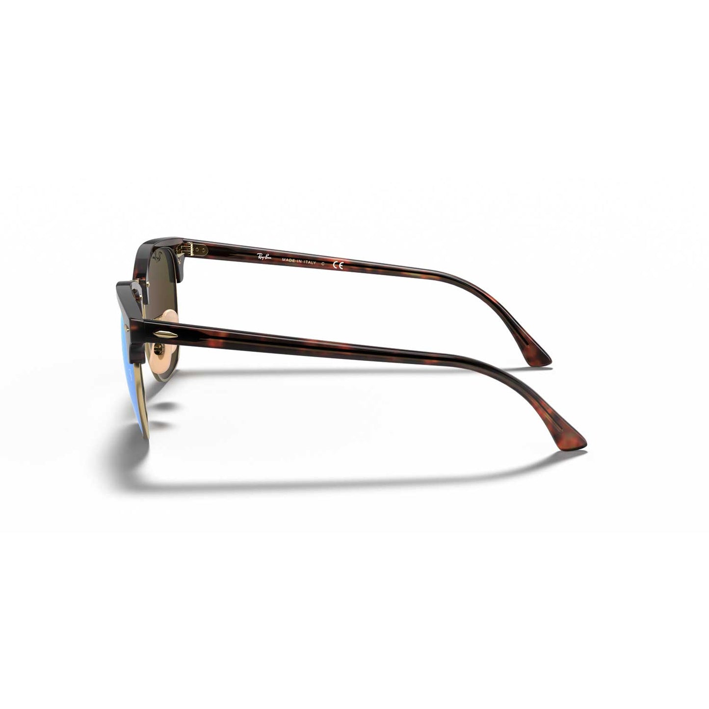 Ray-Ban Clubmaster Flash Sunglasses - Havana on Gold Frame - Blue Lenses