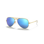 Ray-Ban Aviator Polarized Sunglasses - Matte Gold Frame - Blue Lenses - BeachToBlvd