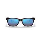 Ray-Ban New Wayfarer Classic Sunglasses - Matte Black Frame - Blue Lenses - BeachToBlvd